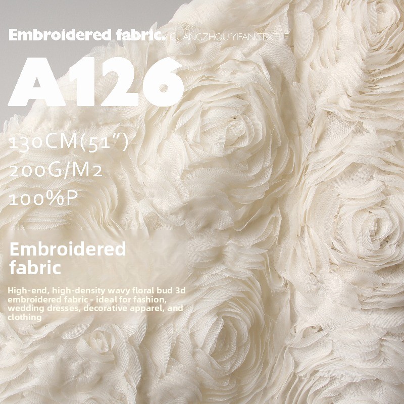 Embroidery Design 3D - 3D Embroidery Flower Mesh Fabric for