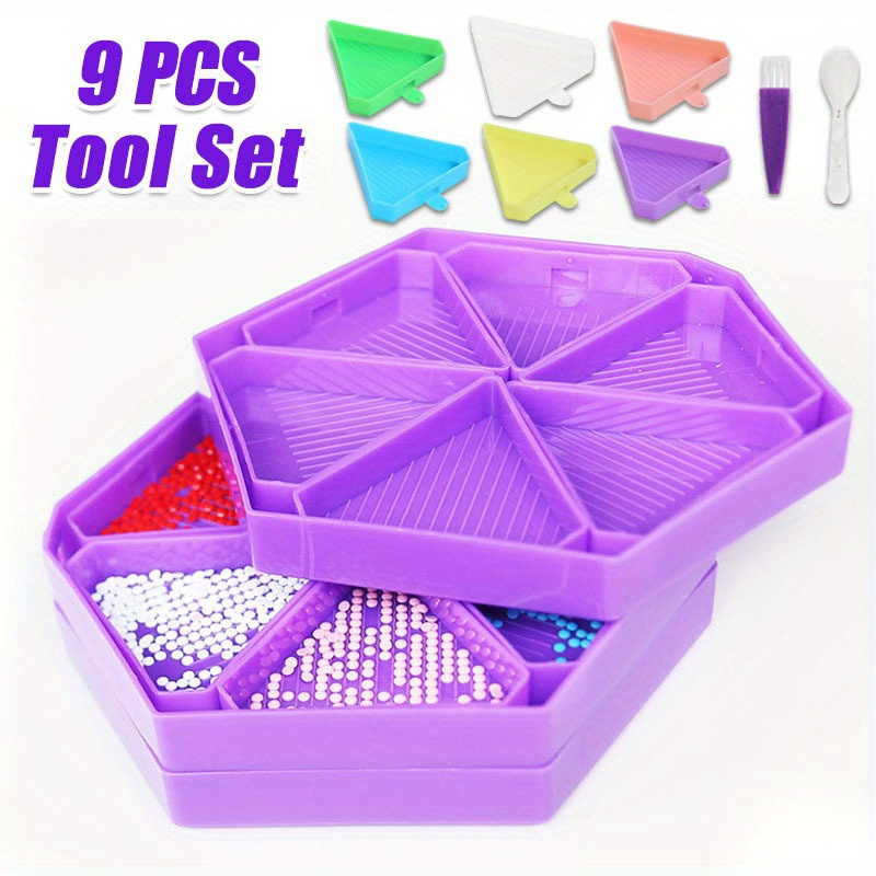 Embroidery Details - 9PCS New Diamond Painting Tray, Multi-functional