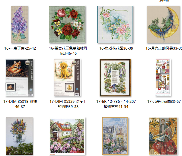 Dmc Floss Set - Cross stitch set, hand-embroidered on both