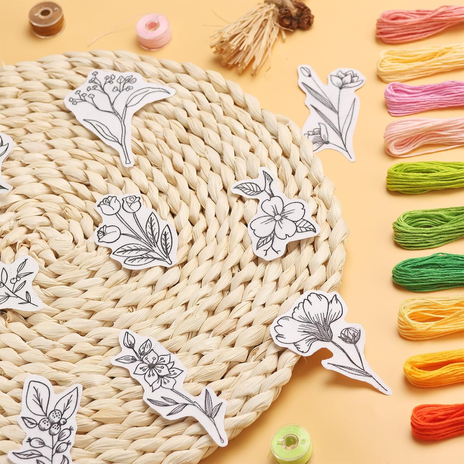 50Pcs Water Soluble Embroidery - Embroidery Motif recension och pris