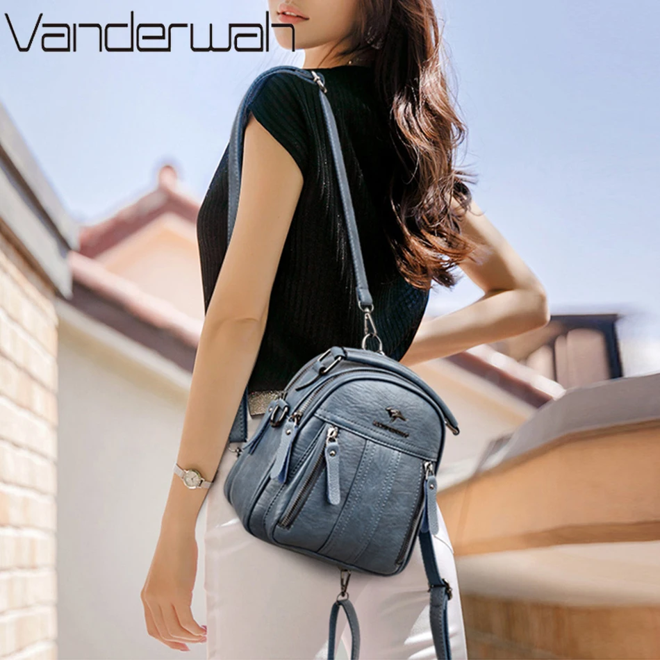 4 In 1 Leather Backpacks Multi - Embroidery Font recension och pris