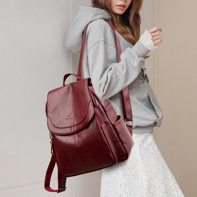 9 Color Women Soft Leather Bac - Embroidery Font recension och pris