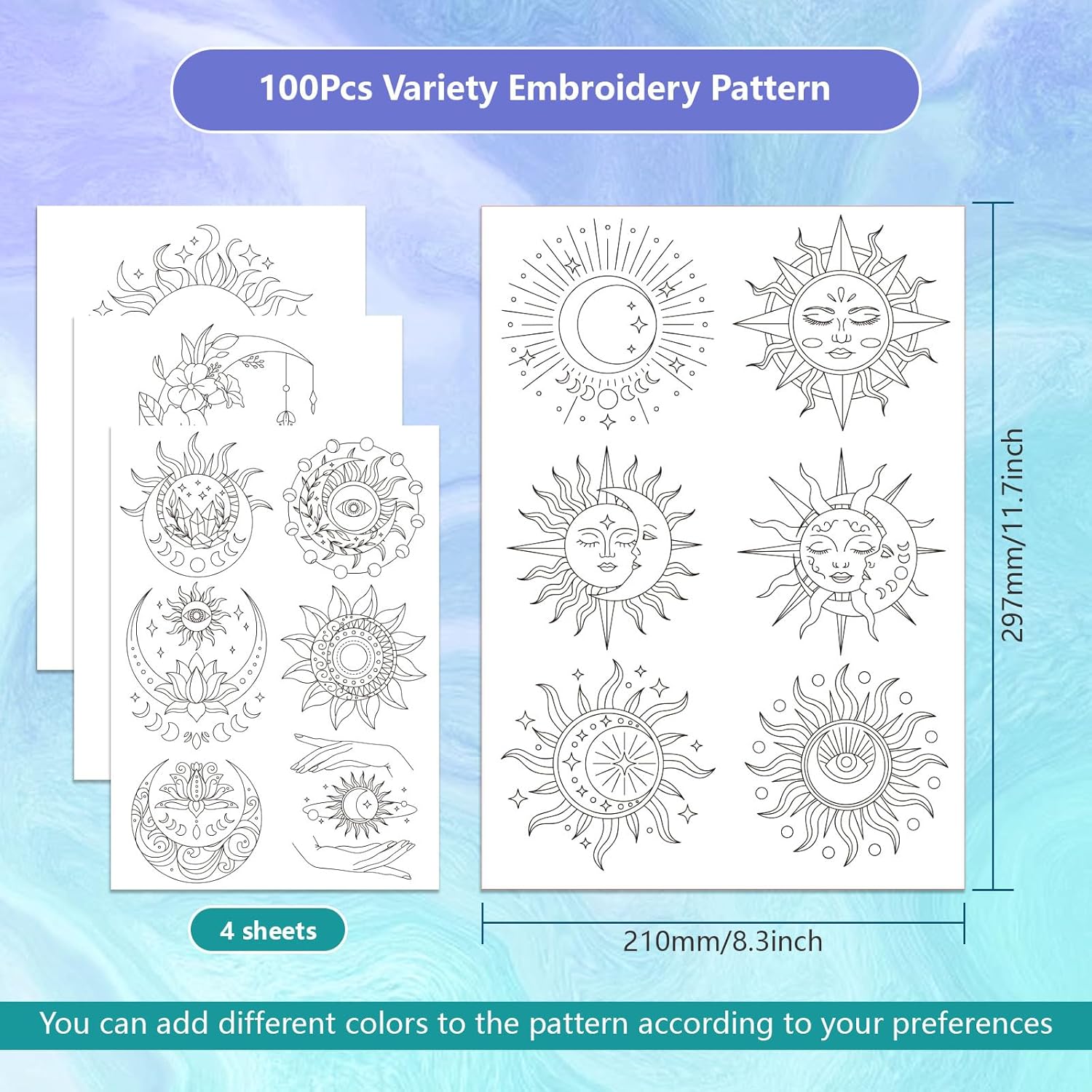 Sun Moon Pattern Water Soluble - Embroidery Lovers recension och pris