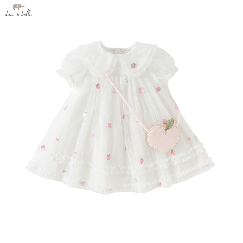 Dave Bella Girls Baby Mesh Pri - Embroidery White Dress recension och pris