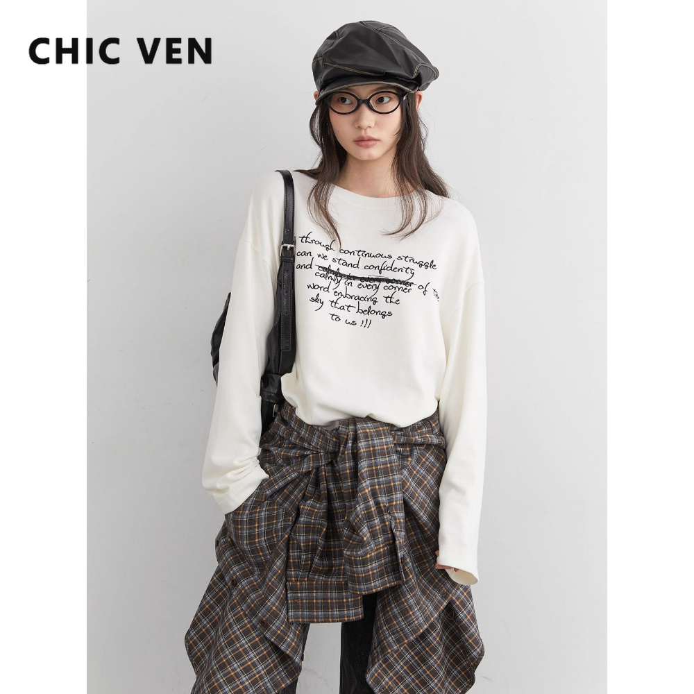 CHIC VEN New Women Long Sleeve - Embroidery Font recension och pris