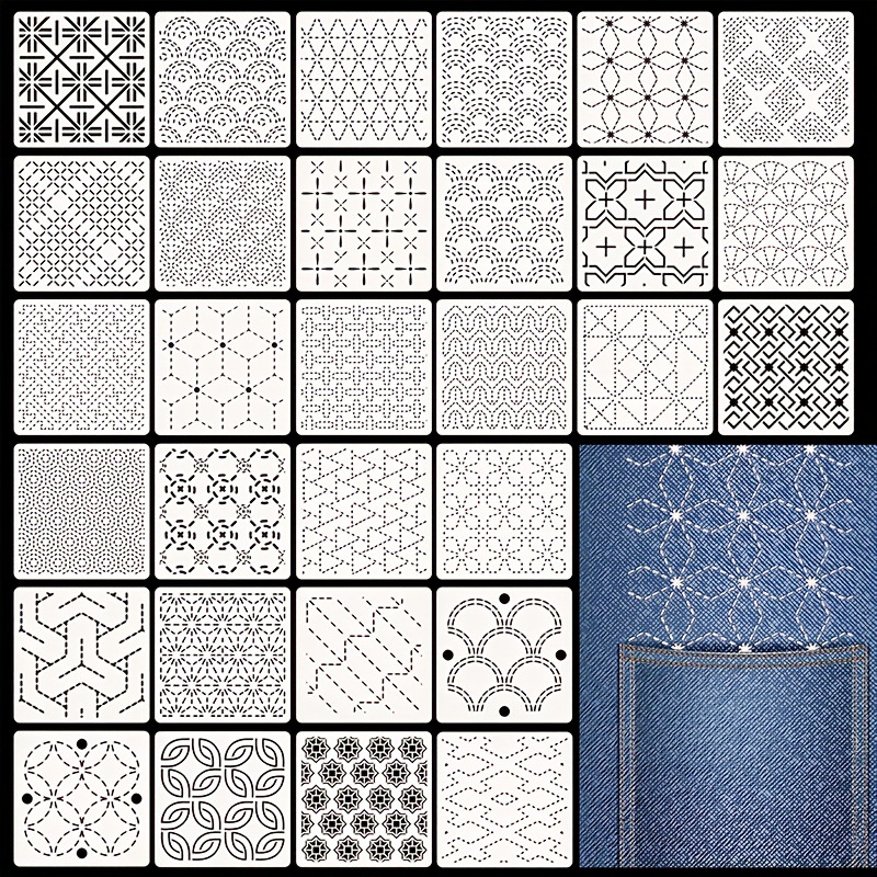 30Pcs Embroidery Templates DIY - Embroidery Motif recension och pris