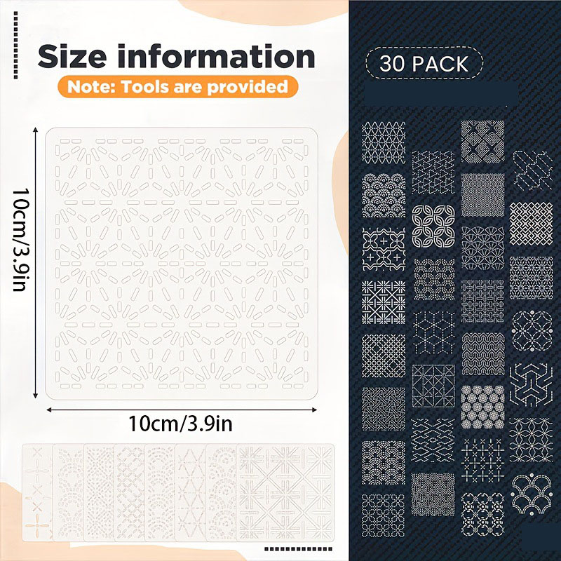 30Pcs Embroidery Templates DIY - Embroidery Motif recension och pris