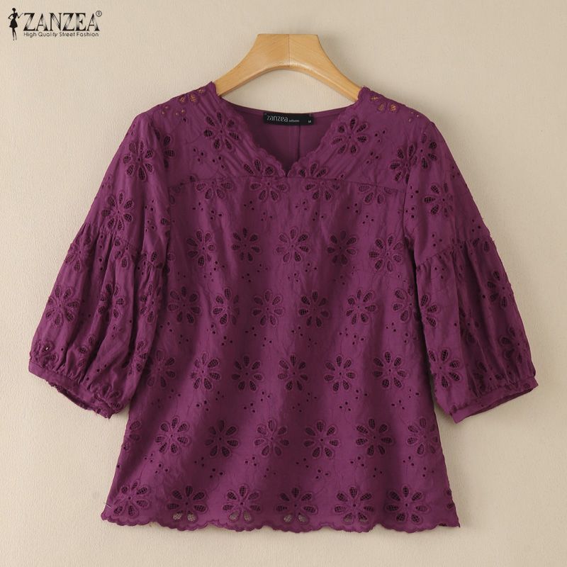 ZANZEA 2026 Eyelet Embroidery  - Embroidery Motif recension och pris