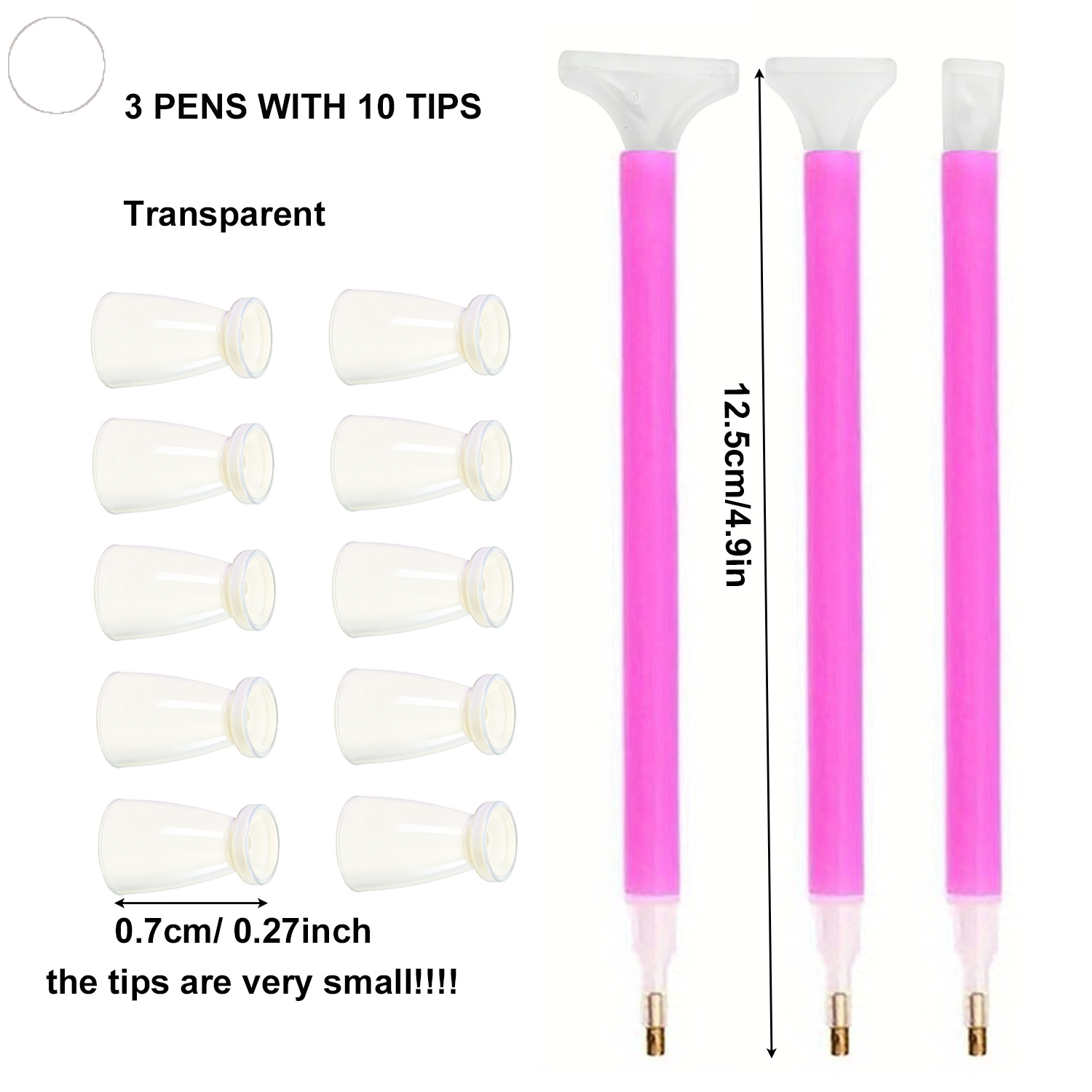 10 Silicone Tips & 3 Pens Diam - Embroidery Details recension och pris