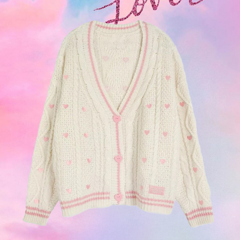 Lover Cardigan with Pink Heart - Embroidery Lovers recension och pris