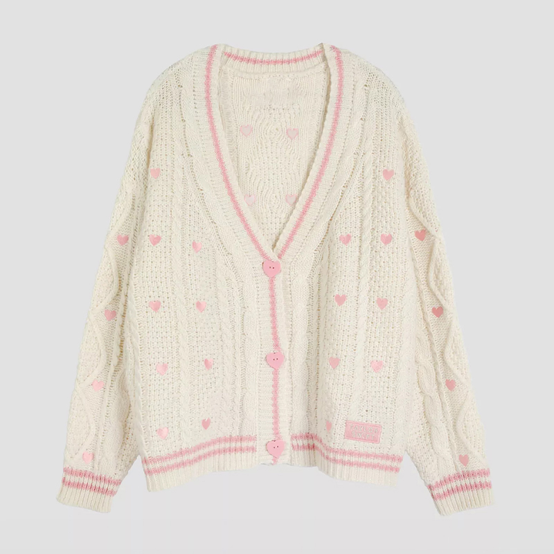 Lover Cardigan with Pink Heart - Embroidery Lovers recension och pris