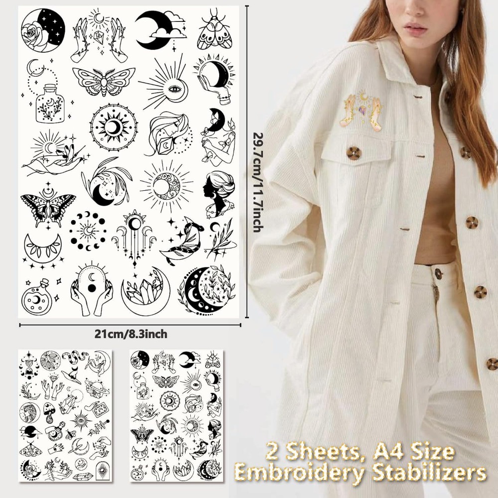 51Pcs Boho Moon Sun Water Solu - Embroidery Motif recension och pris