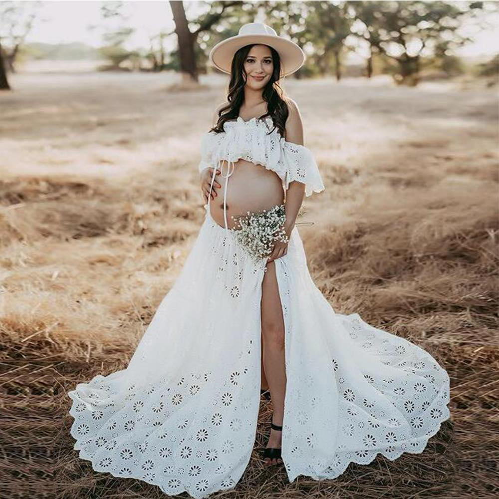 Plus Size Maternity Dresses Ph - Embroidery White Dress recension och pris